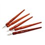 Hillento Ensemble de stylos plume, 5 stylos en bois, stylos de dessin animé et 5 plumes - idéal pour manga/bande dessinée/callig
