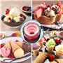 Diealles Shine Bacs à Crème Glacée pour Ninja, Lot de 4 Crème Glacée avec Couvercles, Réutilisables Pot Creami Deluxe pour Ninja