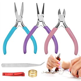 HAOMEEDUO 3 PCS Pinces à Bijoux en Acier Carbone Pince Fabrication Bijoux Pince à Courber les Fils Pince Bijoux Creation Pince P