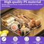 QINERSAW 2 PCS Boîte de Rangement Transparente Maquillage 23 * 9.5 * 6cm Organiseur Maquillage Transparent Boite Rangement Plast