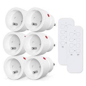 KYF Lot de 6 Prises 2300W avec 2 télécommandes intérieure (Power_Strip