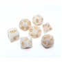 CREEBUY DND Jeu de dés polyédriques blanc nacré pour Donjons et Dragons D&D Pathfinder MTG Jeu de rôle RPG