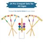 Pointyard Ensemble de croquet pour 6 joueurs avec maillets en bois, boule colorée, guichets, piquets pour adultes/adolescents/fa