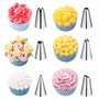 Douilles à Pâtisserie Acier Inoxydable DIY Kits pour Décoration de Gâteaux avec Poches à Douille Réutilisable pour Tarte, Biscui