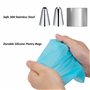 Douilles à Pâtisserie Acier Inoxydable DIY Kits pour Décoration de Gâteaux avec Poches à Douille Réutilisable pour Tarte, Biscui