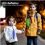 HOSPAOP Lot de 4 cartables à LED clignotantes pour enfant - Rechargeable par USB - Réflecteurs - Lumière réfléchissante - Pour c