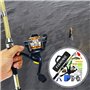 Kit de Canne à pêche télescopique, Canne à pêche mer en Fibre de Carbone avec Moulinet de pêche, Ensemble de Pêche Complet avec 