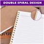PALUDO Lot de 5 A5 Cahiers à Spirales Ligné Classique, Bloc-Notes de Couverture Kraft 100 Pages / 50 Feuiles, Carnet de Notes A5