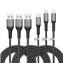 Câble iPhone 1M+2M+2M/Lot de 3[Certifié MFi]