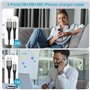 Câble iPhone 1M+2M+2M/Lot de 3[Certifié MFi], Câble Chargeur iPhone Cable Lightning USB Cordon iPhone Nylon Tressé Fil Chargeur 