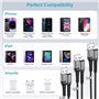 Câble iPhone 1M+2M+2M/Lot de 3[Certifié MFi], Câble Chargeur iPhone Cable Lightning USB Cordon iPhone Nylon Tressé Fil Chargeur 