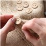 bouton bois 140 pièces ，boutons mercerie， boutons 2 trous，bouton bois naturel idéal pour coudre et créer des décorations 15/20/2