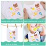 Zosenyer Bavoirs pour Peinture, 14 Bavoirs Blancs pour Bébé 12 Pinceaux pour Enfants et 5 Pochoirs Peints, Bavoirs Imperméables 