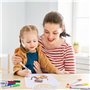 Zosenyer Bavoirs pour Peinture, 14 Bavoirs Blancs pour Bébé 12 Pinceaux pour Enfants et 5 Pochoirs Peints, Bavoirs Imperméables 