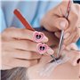 100 Pcs Bague Colle Extension de Cils, HASLED Accessoires Extension Cils, Accessoires Aiguille Tatouage, Gobelet à Anneaux en Pl
