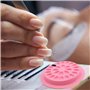 100 Pcs Bague Colle Extension de Cils, HASLED Accessoires Extension Cils, Accessoires Aiguille Tatouage, Gobelet à Anneaux en Pl