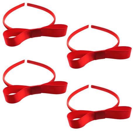 4 Bandeaux à Nœuds Rouges