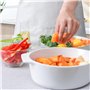 Cocotte ronde en céramique avec couvercle - Passe au four - 23 cm - Blanc