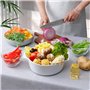 Cocotte ronde en céramique avec couvercle - Passe au four - 23 cm - Blanc