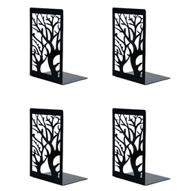 Wenrescry 2 Paires Serre-Livres Métal Antidérapant - Lot de 4 Pièces