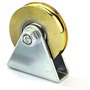feedal Roulette de 38 mm en acier rigide robuste pour porte de grange coulissante avec support