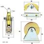 feedal Roulette de 38 mm en acier rigide robuste pour porte de grange coulissante avec support, capacité de travail 100 kg (rain