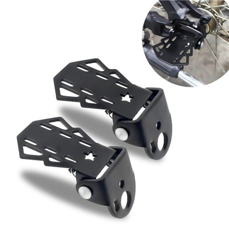 jiele 2pcs Pédale Arrière Repose-Pied Essieu Acier Antidérapant pour Bicyclette Universel