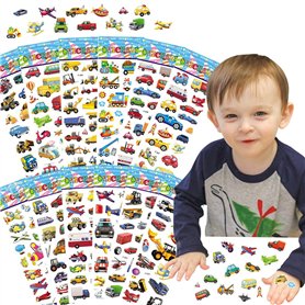 12 feuilles d'autocollants pour véhicules pour enfants
