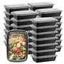 Lot de 50 boîtes de conservation portables pour repas de 900ml avec couvercles passent au micro-ondes au lave-vaisselle et au co