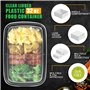 Lot de 50 boîtes de conservation portables pour repas de 900ml avec couvercles passent au micro-ondes au lave-vaisselle et au co