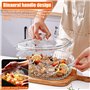 YBCCBY Cocotte en Verre Borosilicate, Plat à Gratin Résistant à la Chaleur Avec Couvercle et Poignées, Plat à Four Ovale Pour la