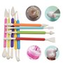 AvoDovA Outils de Modelage Pâtisserie, 9 Pcs Stylos de Couteau à Fondant à Double Extrémité, Ustensiles pour Décoration Gâteau, 