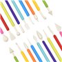 AvoDovA Outils de Modelage Pâtisserie, 9 Pcs Stylos de Couteau à Fondant à Double Extrémité, Ustensiles pour Décoration Gâteau, 