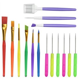 Chstarina 15 PièCes Outils De DéCoration De GâTeaux Pinceaux De DéCoration De Biscuits