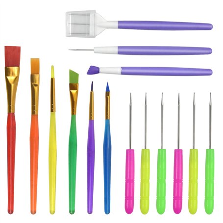 Chstarina 15 PièCes Outils De DéCoration De GâTeaux Pinceaux De DéCoration De Biscuits