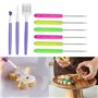 Chstarina 15 PièCes Outils De DéCoration De GâTeaux Pinceaux De DéCoration De Biscuits,Outil Pate A Sucre Pinceaux à Biscuits Br