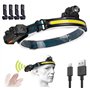 Sumeber Lampe frontale LED rechargeable avec capteur manuel 5 modes de lumière 500 lumens - Lampe frontale étanche - Pour enfant