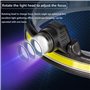 Sumeber Lampe frontale LED rechargeable avec capteur manuel 5 modes de lumière 500 lumens - Lampe frontale étanche - Pour enfant