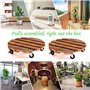 PETSUPS Lot de 2 supports de plantes en bois avec roues de 30 cm avec roulettes verrouillables en métal robuste