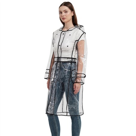 LERTREEUK Manteau de Pluie léger en EVA avec Ceinture pour Femme