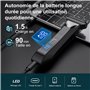 KUAIVO Tondeuse Corps et Intime Homme 2 en 1 IPX7 Étanche avec Peigne/Lumière LED, Rasoir Partie Intime Humide et Sec Type C Rec