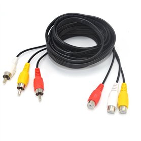 XENOCAM Câble composite audio/vidéo RCA 15FT DVD/VCR/SAT Jaune/Blanc/Rouge Connecteurs 3 mâles à 3 femelles