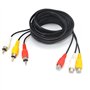 XENOCAM Câble composite audio/vidéo RCA 15FT DVD/VCR/SAT Jaune/Blanc/Rouge Connecteurs 3 mâles à 3 femelles