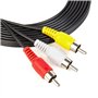 XENOCAM Câble composite audio/vidéo RCA 15FT DVD/VCR/SAT Jaune/Blanc/Rouge Connecteurs 3 mâles à 3 femelles
