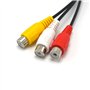XENOCAM Câble composite audio/vidéo RCA 15FT DVD/VCR/SAT Jaune/Blanc/Rouge Connecteurs 3 mâles à 3 femelles