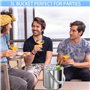 Feelhap Seau à Glace en Acier Inoxydable 3L Seau à Glace Isotherme Double paroi Seau à Champagne avec Couvercle Pinces Pince à g