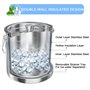 Feelhap Seau à Glace en Acier Inoxydable 3L Seau à Glace Isotherme Double paroi Seau à Champagne avec Couvercle Pinces Pince à g