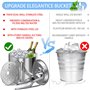 Feelhap Seau à Glace en Acier Inoxydable 3L Seau à Glace Isotherme Double paroi Seau à Champagne avec Couvercle Pinces Pince à g