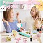 Jouets de Maquillage en Bois Kit Maquillage Enfant avec Accessoires de Coiffure Trousse