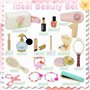 Feelhap Maquillage Enfant Fille en Bois, Jouets de Maquillage en Bois Kit Maquillage Enfant avec Accessoires de Coiffure Trousse